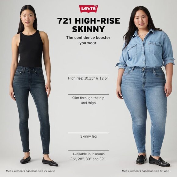 Women's High Rise Skinny Jeans Stretch Cotton Blend Zipper Closure Size 30 - Picture 4 of 4